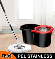 Spin mop serbaguna alat pembersih lantai 1 set pel dan 2 pcs kain pel MURAH