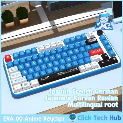 EVA 00 Anime Keycaps Spanish French German Japanese Korean Russian Multilingual root keycap Cherry K