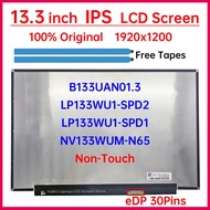 13.3" Laptop LCD Screen B133UAN01.3 LP133WU1-SPD2 LP133WU1-SPD1 NV133WUM-N65 Display Matrix Panel 19