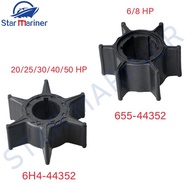 6H4-44352 Water Pump Impeller 6H4-44352-01 6H4-44352-02-00 For Yamaha 2 Stroke 20HP 25HP 30HP 40HP 5