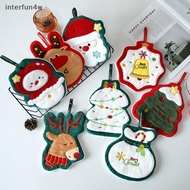 interfun4w New Christmas Hand Towel Hanging Type Thickened Coral Fleece Towel Kitchen Absorbent Quic
