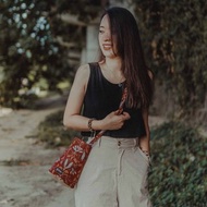 印度蓋染工藝水桶包－山茶花紅