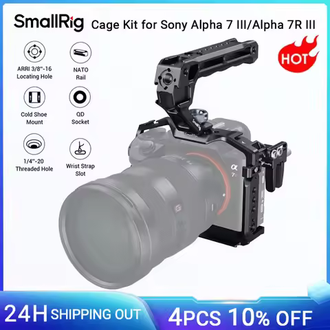SmallRig A7 III / A7R III Cage Kit for Sony Alpha 7 III / Alpha 7R III with Handle ,Cold Shoe 1/4"-2