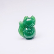 Feng Shui Stone Fox Pendant (Wood element - Green)