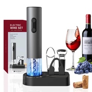 Set Hadiah Pembuka Wain Elektrik Pembuka Botol Automatik Dengan Pemotong Foil Butang Satu Klik Pembu