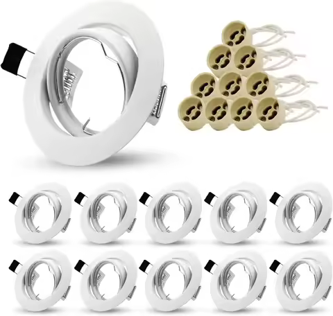 LED Downlights Frame Round Fixture Holders Adjustable for MR16 GU10 Bulb Holder Recessed LED Spot Li