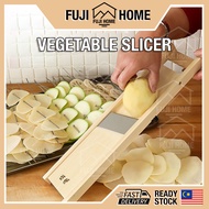 🏠READY STOCK🏠Wooden Vegetable Mandoline Slicer Vegetable Grater Cutter With Stainless Steel Blade Pe