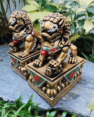 SHIBcoin ปูนปั้น สิงห์โต นำโชค 1 คู่ (ขนาด L ประมาณ 14 x19x28 ซม.) เลือก 1 รายการ