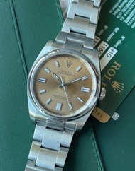 Rolex oyster perpetyal 116000香檳金面有卡