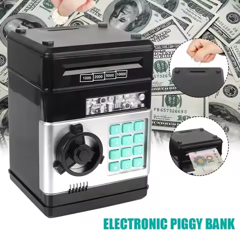 Electronic Piggy Bank ATM Password Money Box Cash Coins Saving Box ATM Bank Machine Safe Box Automat