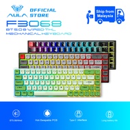 AULA F3068 Wireless/Bluetooth mechanical keyboard 60%, with RGB backlight, hot-swappable PBT keycap, 61-key anti-ghosting compact PC gaming keyboard, suitable for laptop/desktop/tablet/smartphone