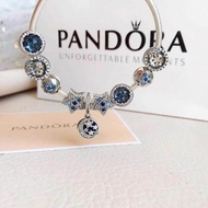 คลังสินค้าพร้อมแฟชั่นPandora_bracelet Canro Starryตาแมวสีฟ้าเงินสเตอร์ลิงสร้อยห่วงโซ่ลายกระดกงูหญิง