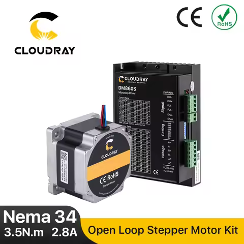 Cloudray Nema 34 Open Loop Stepper Motor Driver Kit 3.5N.m 2.8A DM860S 2.4A-7.2A for 3D printer CNC 