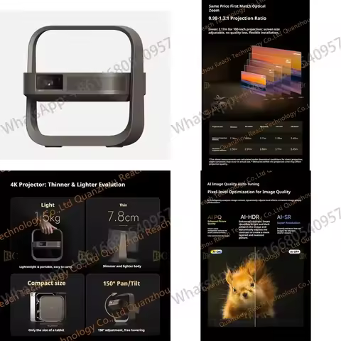 RC New XGIMI Z9X Pico 4K Projector 1300 ANSI Lumens 0.98-1.3:1 Optical Zoom Portable Home Theater Sm