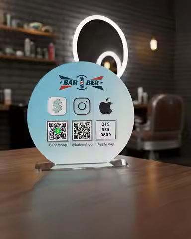 Business Sign Personalized 3 QR Code Acrylic Stand for Exhibition Airbnb WiFi Social Media QR Code L