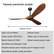 [Solid Wood Blades] 52-inch ceiling fan low-noise DC ceiling fan 52-inch fan modern fan 3-blade soli