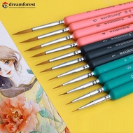 DREAMFOREST 4pcs/set Hook Line Pen Stationery Watercolor And Oil Painting Wolf Hair Pens Detail Art 