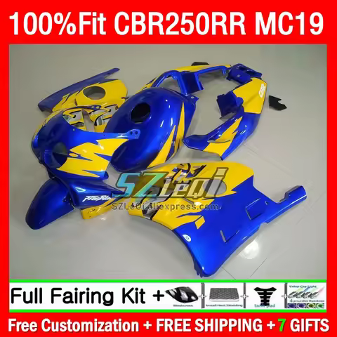 Injection Fairing For HONDA CBR250RR MC19 CBR250 CBR 250 RR CC Blue yellow 36Q1.18 CBR 250CC 1988 19