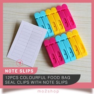(L📍CAL SUPPLY) 12 pcs Food Bag Seal Clips with Paper Slip for Date Indication