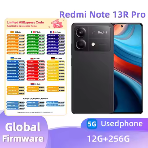 Redmi Note 13R Pro 5G Unlocked ROM 256GB CPU MediaTek Dimensity 6080 Ultra 100MP Camera 5000mAh Batt