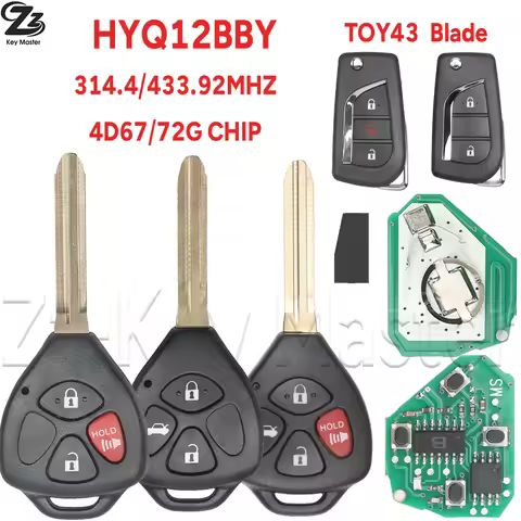Zz 314.4/433.93MHz 4D67/72 G HYQ12BBY USA 11h29 Europe Car Remote Key For Toyota Corolla Yaris Venza