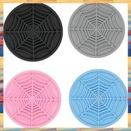 (VUBC) Silicone Spider Web Coasters for Drinks - 6 Pack Design Spider Drink Coasters, 4Inch Black Co