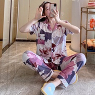 Korean High Quality Cotton Floral Short Sleeve Pajama Set Sleepwear For Women Pantulog