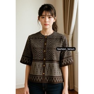 BULMA BROWN WOVEN BLOUSE
