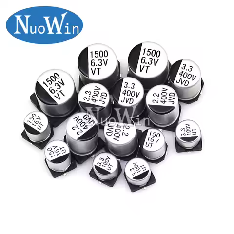 10PCS SMD Aluminum Electrolytic Capacitor 10V/16V/25V/35V/50V 0.47UF 2.2UF 10UF 33UF 68UF 100UF 220U