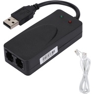USB 2.0 56K Fax Modem, External V.90 V.92 Modem with Dual Ports, USB Data Modem Compatible with Win 