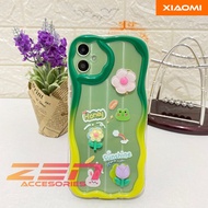 Case Curly 3D motif Boneka Sunshine Flower Xiaomi Redmi A1 A2 Note 12 11 10 12C 9A 9C Manik Manik Ti