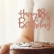 Exclusive 18-Year-Old Colorful Cake Insert🎂 Digital Cake Insert Candle Rose Gold Cake Insert Golden 