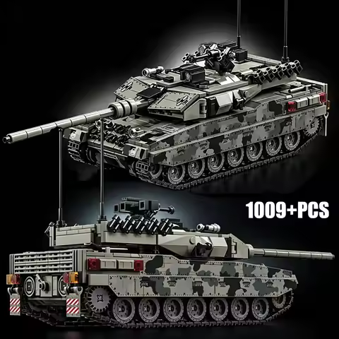 Military WW2 MOC Leopard 2A7 Army Main Battle Tank Soldiers Building Blocks Bricks M1 T90M Tank Set