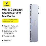 อะแดปเตอร์ฮับ USB 3.0 Baseus Type C การ์ดเอสดีทีเอฟ4K HDMI-Compatible 6 In1/2 In 1 Type C ฮับสำหรับ