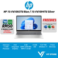HP 15-Fd1092TU Biru / 15-Fd1094TU Perak Intel Core 5 120U 8GB DDR4 512GB SSD 15.6" inci FHD W11 Komp