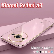 Xiaomi Redmi A3 4G 2024เคส6D หรูหราสำหรับ Redmi A3 A2 A1 + RedmiA3 A3 A3 + Xiaomi 4G 5G 2024ซิลิโคนนิ่มสี่เหลี่ยมกันกระแทกฝาครอบโทรศัพท์ TPU เลนส์กล้องถ่ายรูปปกป้องเคสโทรศัพท์ปกหลังคู่