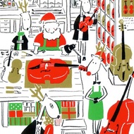 聖誕卡-米豬2022聖誕老人與麋鹿日常明信卡音樂3號: 提琴工作室