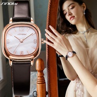Sinobi กำไลข้อมือหนังสำหรับผู้หญิง, กำไลข้อมือแฟชั่นนาฬิกาข้อมือสำหรับผู้หญิงนาฬิกาสตรีสง่างามดีไซน์ใหม่ของขวัญที่ดีที่สุด