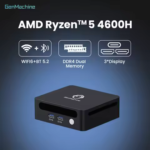 6C/12T 4.0GHz Streaming & Work Mini Pc Ordenador Windows 11 Ryzen Genmachine AMD Ryzen 4300U 4450U 4