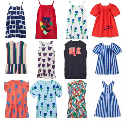 Summer Dress Wyn Toddler Girl Clothes Cartoon Pattern Cute Baby Outfit Sets Causal Children Outwear 