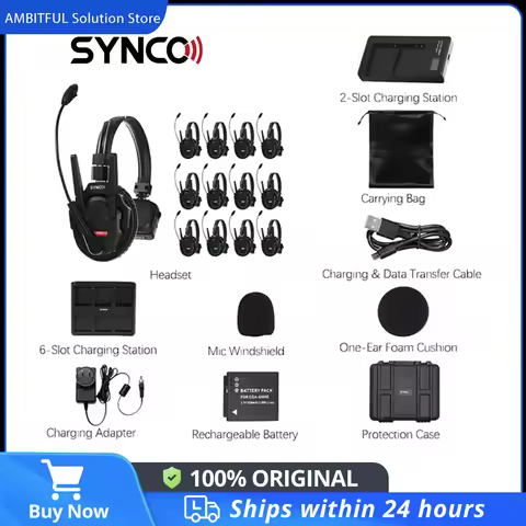 SYNCO COLBOR Xtalk Xpro Series 2.4GHz Wireless Intercom System Free Noise Reduction Intercom Headset