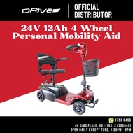 24V 12Ah 4 Wheel Electric Wheelchair Personal Mobility Aid PMA Max 10kmh LTA Approved