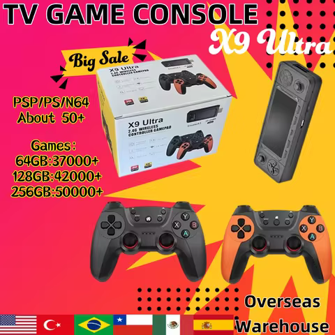 X9 Ultra 3D HD 4K Game Stick Home Game Console HDMI Wireless Controller TV Game Retro Games Stick Re