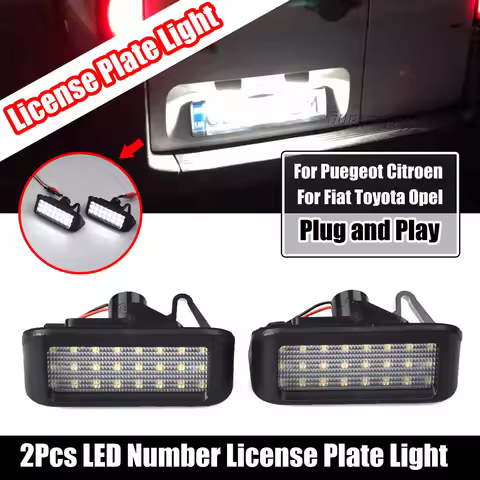 White LED Rear License Plate Light For Peugeot Expert Partner Traveller Ranch Citroen Berlingo Dispa