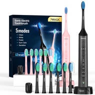 Electric Toothbrush for Adults, Sonic Toothbrush with 5 Modes & 3 Intensity Levels, 40,000 VPM Tooth