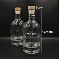 BKB375TK 375ml glass bottle with wooden cork cap 375ml clear glass bottle with wooden cap