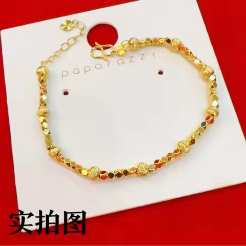 AU999 24K Gold Women's Cat's - Eye Chain | 3D cat's - eye beads with sparkling gold, diamond - set, 