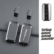 สำหรับ Chery Jaecoo 5 Jaecoo J5 Jaecoo 5 EV หนังโลหะผสมสังกะสีเคสกุญแจรถยนต์โคฟที่ยึดกุญแจพวงกุญแจอุ