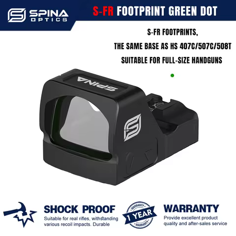 SPINA OPTICS Fire-24G Shake Awake Green Dot Sight S-FR Footprint Pistol HS 407C/507C/507T w 20mm Pic