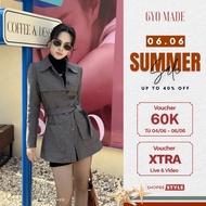 GYOMADE short coat blazer made of high-quality 2-layer cotton, with shoulder pads, elegant and styli